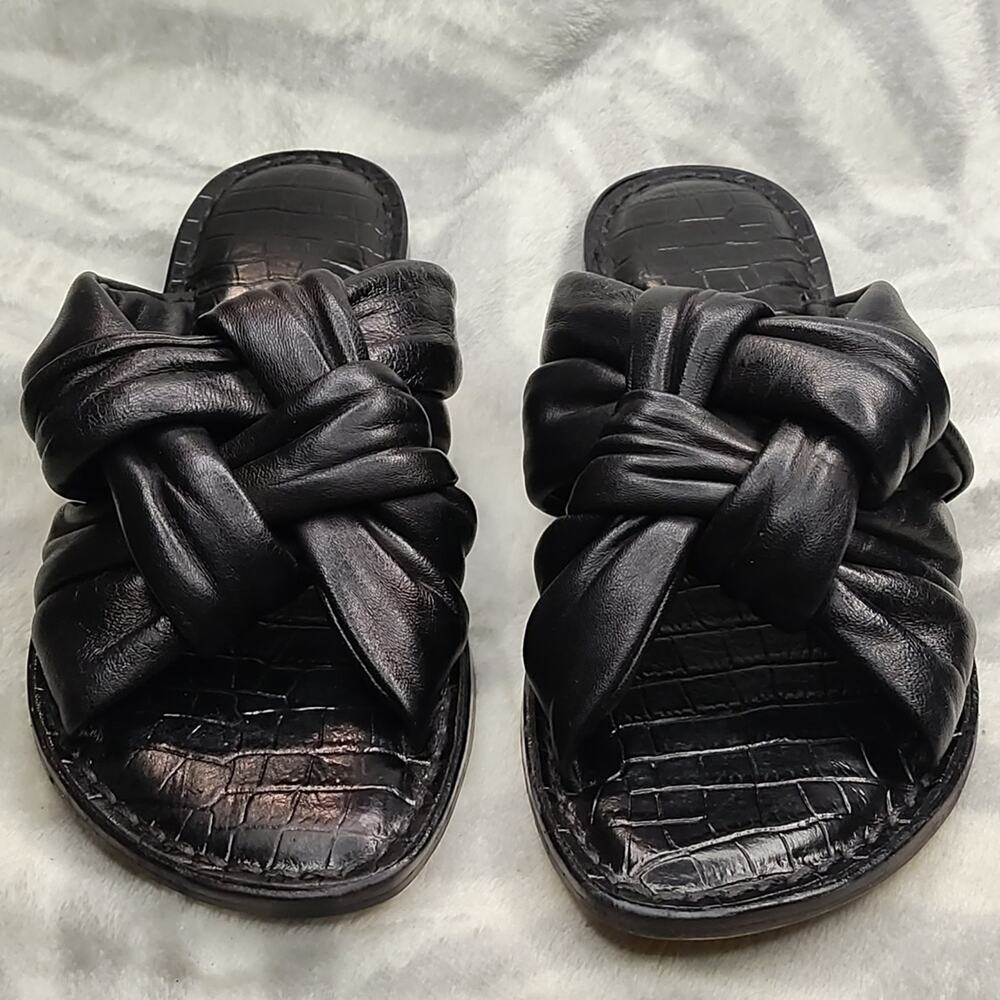 Elegant Black Women's Knotted Sandals